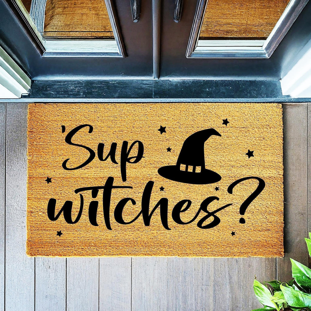 Sup Witches Door Mat | Funny Doormat | Welcome Mat | Halloween Decor | Funny Witch Themed Door Mat | Home Doormat | Halloween Mat