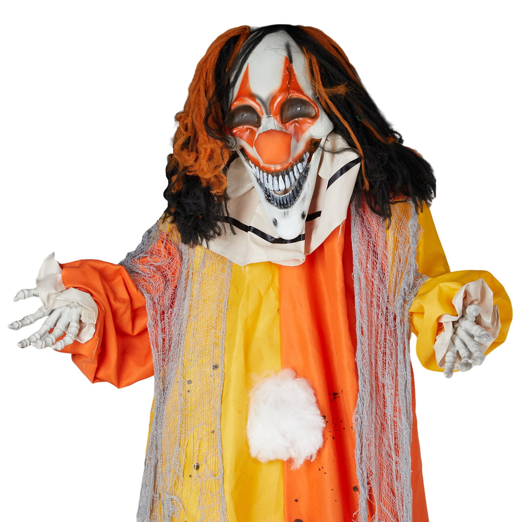 8.2ft Animated Standing Clown Halloween Decoration with LED Eyes and Sound Red 1 Pack