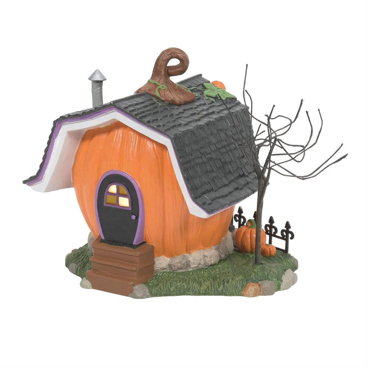 Department 56 Disney Village Pumpkintown Carving Studio Halloween Village Multicolor Figurine 5.5in H