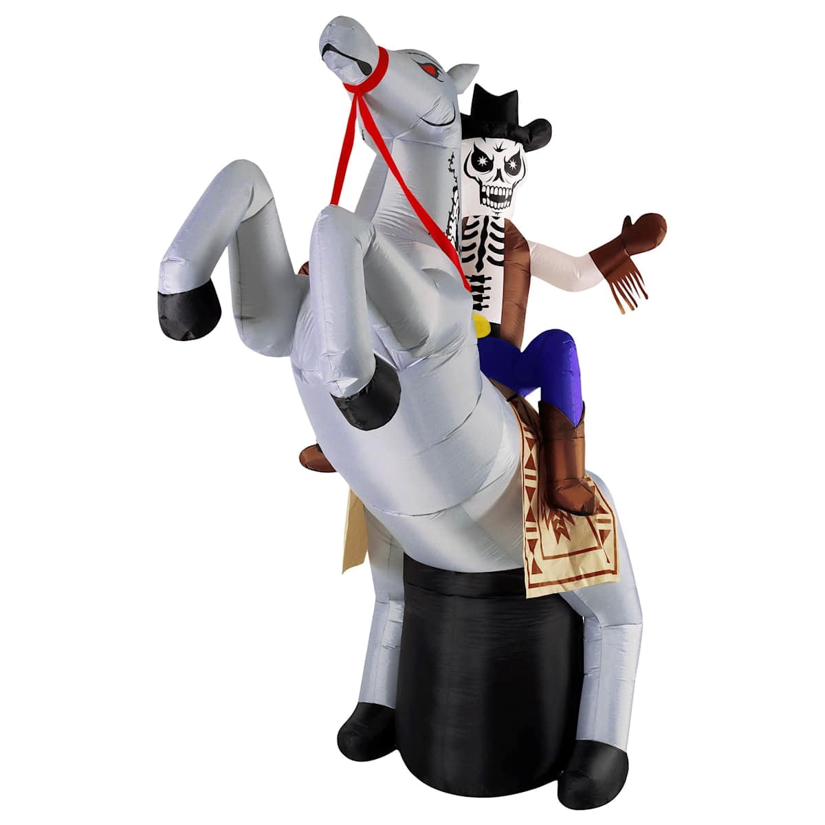 9ft Animated Cowboy Skeleton On Horse Halloween Inflatable