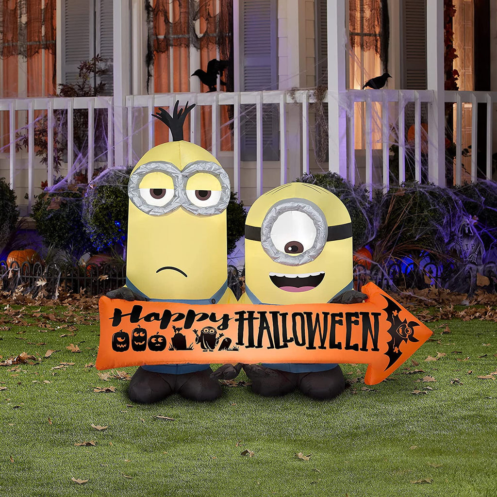 Airblown Inflatables Airblown Medium Minions with Halloween Sign