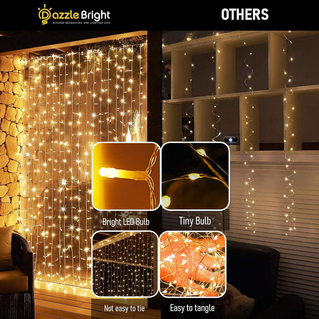 General Smart Curtain Lights, 400LED 6.6FT x 6.6FT Color Changing Valentine's Day Christmas Lights with Remote & APP, Dynamic DIY Fairy String Lights for Indoor Outdoor Bedroom Decorations