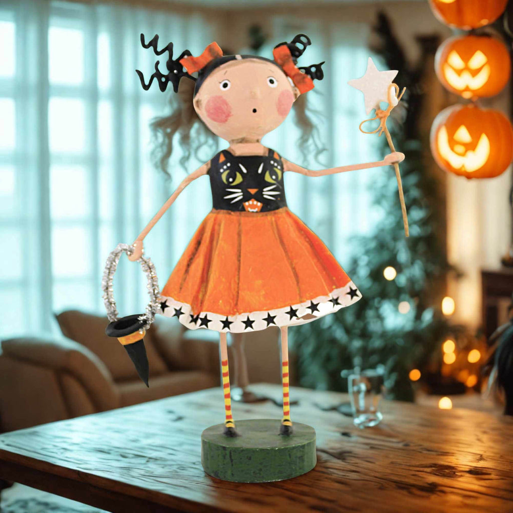 Lori Mitchell 6.50In Cat's Meow, Polyresin, Halloween Black Cat Figurine 14477