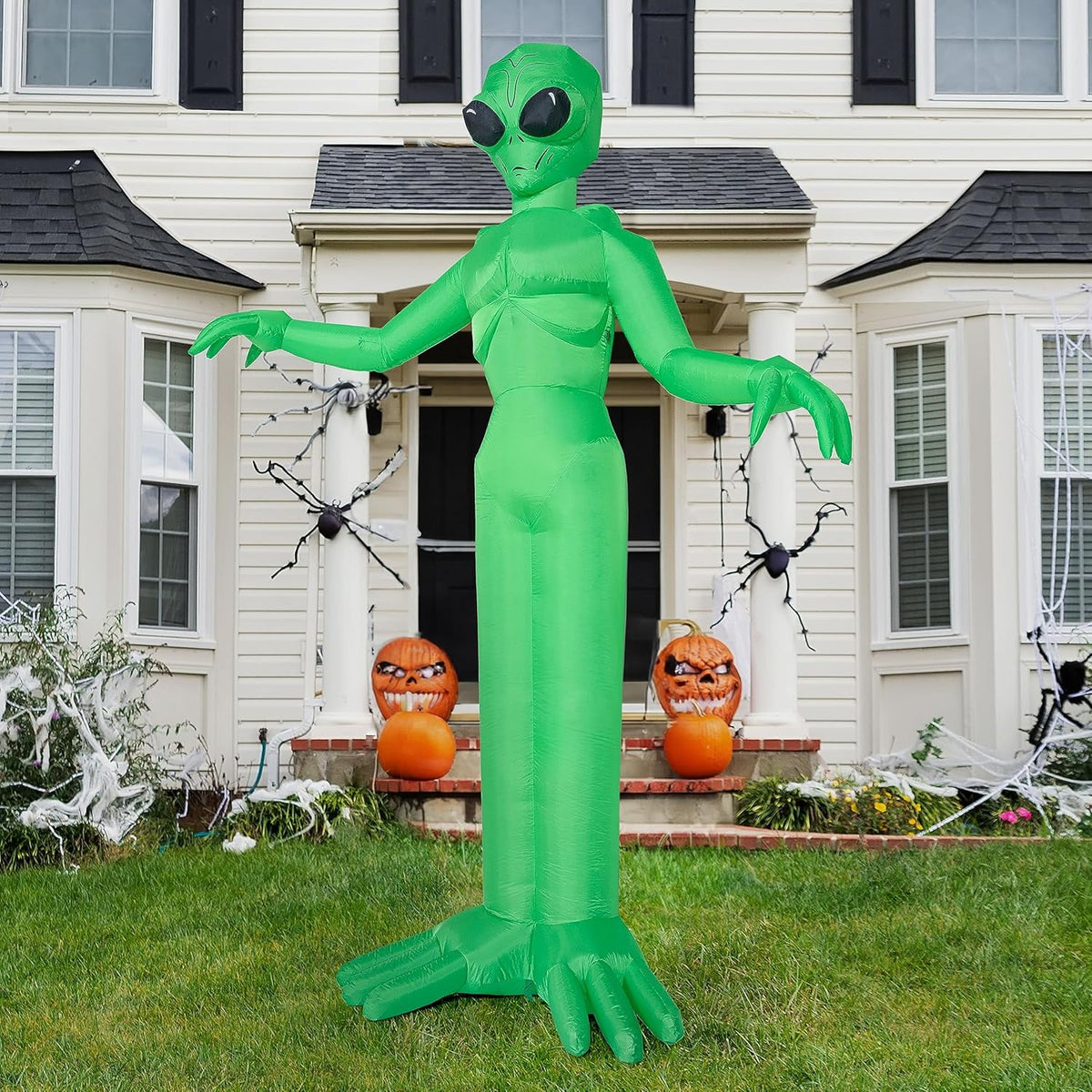 Joyfy 9 ft Halloween Inflatable UFO Alien Decoration with Built-in LEDs,UFO Halloween Decorations Outdoor Blow Up Yard Lawn Decoration