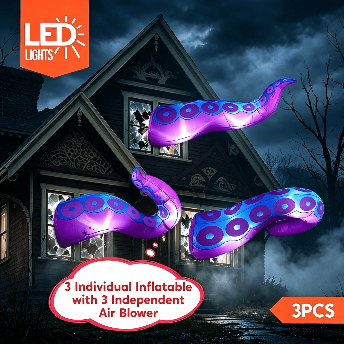 Joyfy 9 ft Halloween Inflatable UFO Alien Decoration with Built-in LEDs,UFO Halloween Decorations Outdoor Blow Up Yard Lawn Decoration